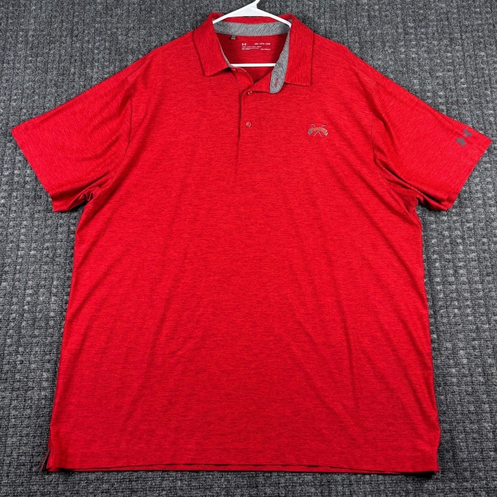 Under Armour HeatGear Loose Fit Golf Polo Shirt Ironwood Red Heather Mens 2XL